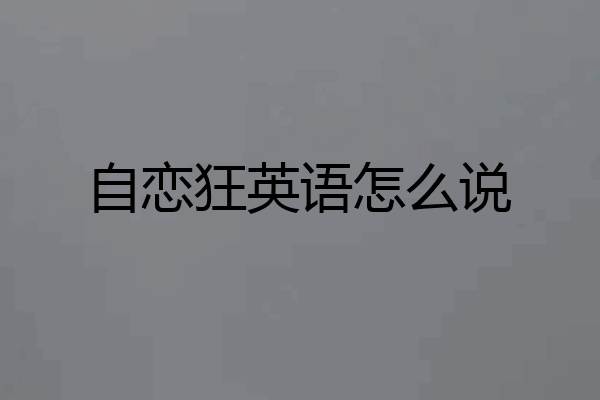 自恋狂英语怎么说
