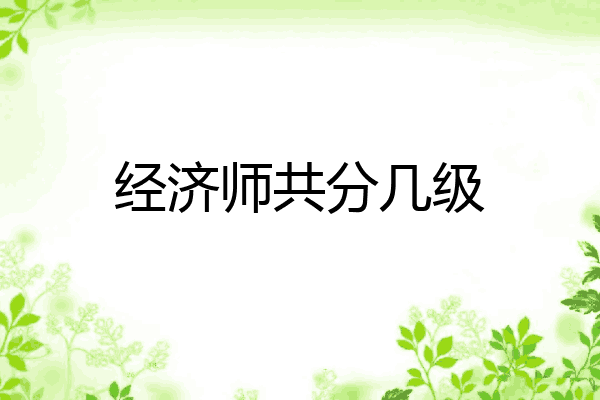 经济师共分几级