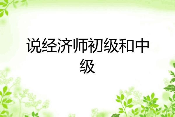 说经济师初级和中级