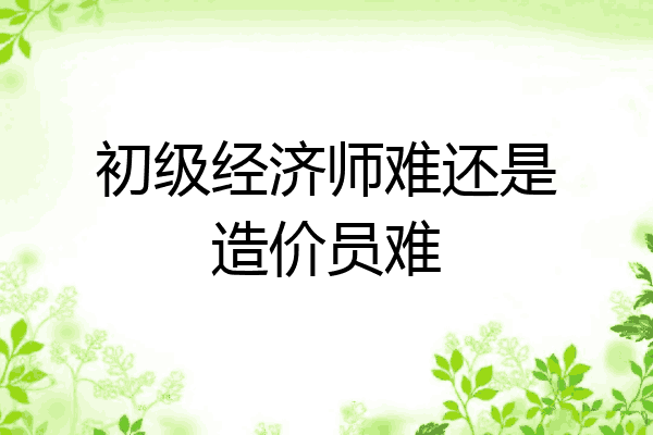 初级经济师难还是造价员难