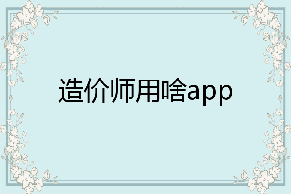 造价师用啥app