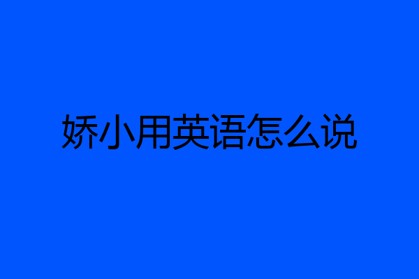 娇小用英语怎么说