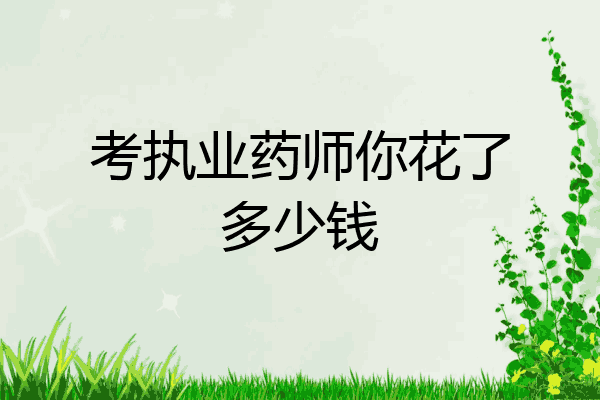 考执业药师你花了多少钱