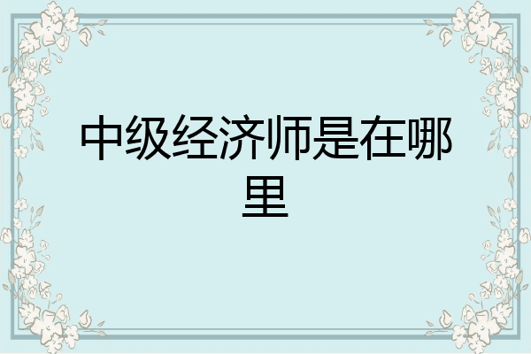中级经济师是在哪里