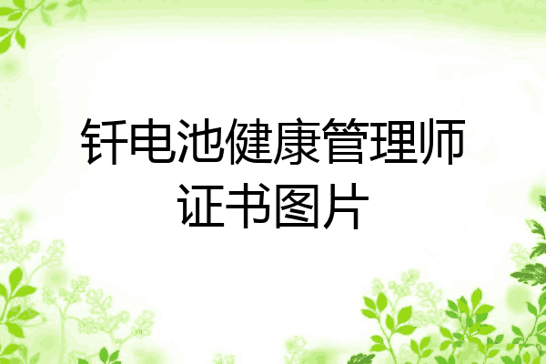 钎电池健康管理师证书图片