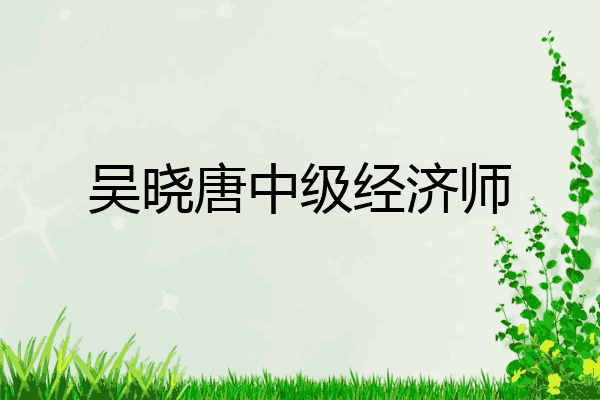 吴晓唐中级经济师
