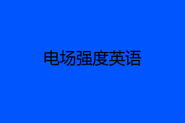 电场强度英语
