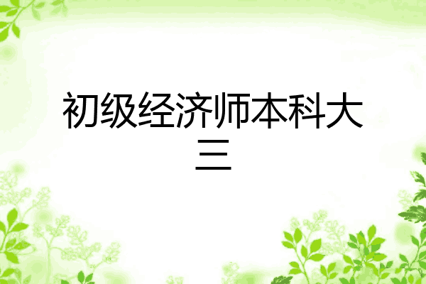 初级经济师本科大三