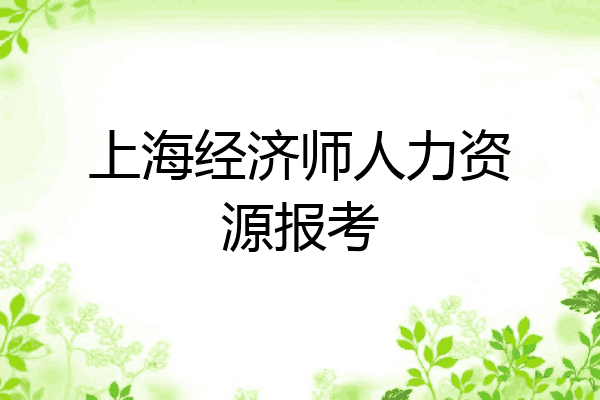 上海经济师人力资源报考