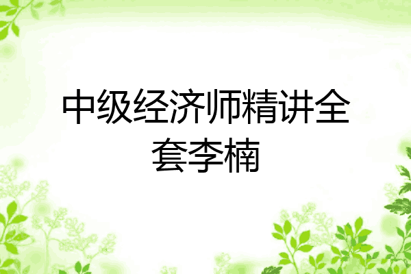 中级经济师精讲全套李楠