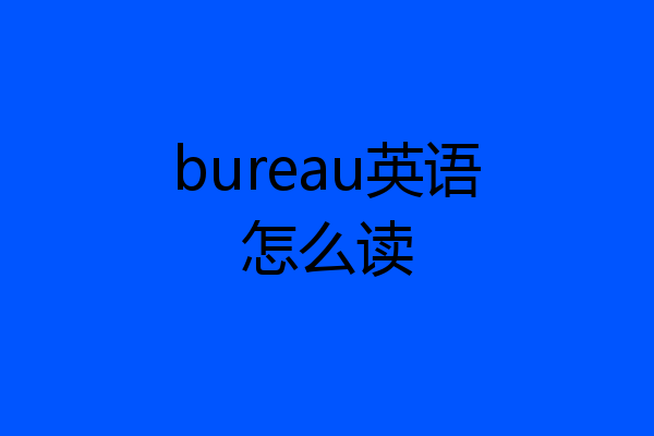 bureau英语怎么读