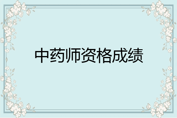 中药师资格成绩