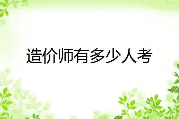 造价师有多少人考