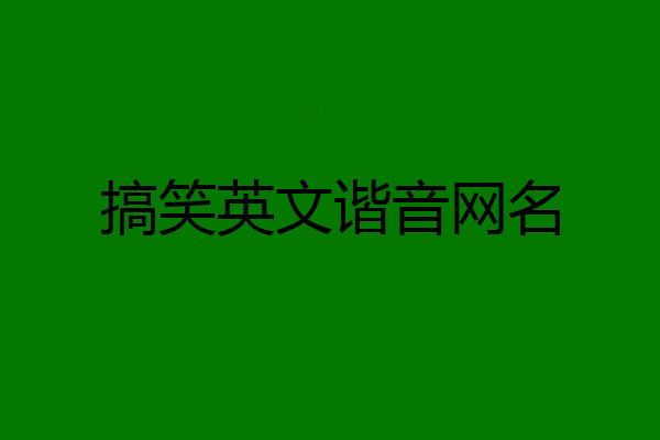 搞笑英文谐音网名