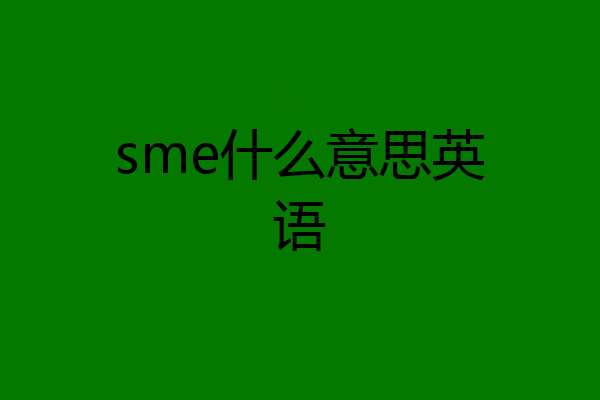 sme什么意思英语