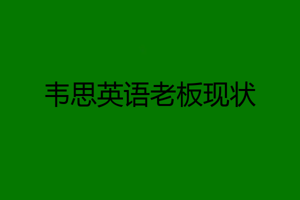 韦思英语老板现状