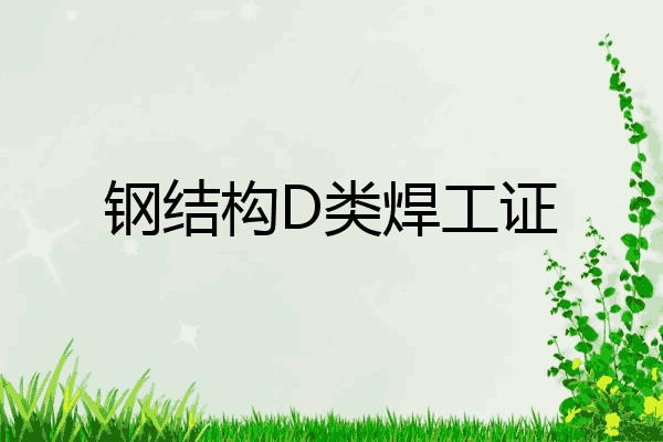 钢结构D类焊工证