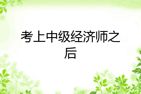 考上中级经济师之后