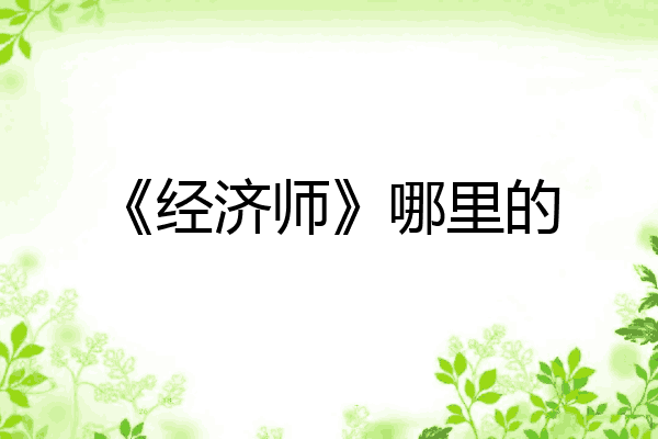 《经济师》哪里的