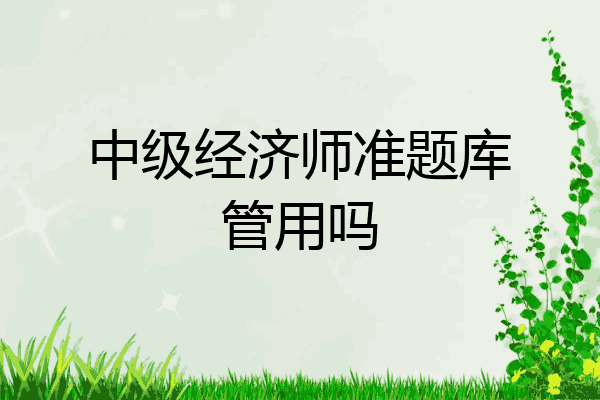 中级经济师准题库管用吗