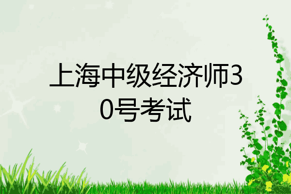 上海中级经济师30号考试