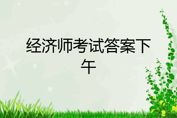 经济师考试答案下午
