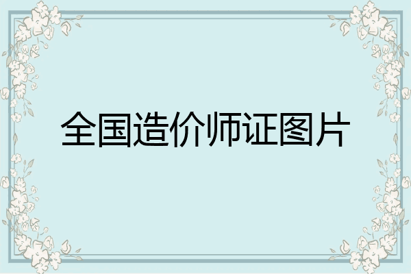 全国造价师证图片