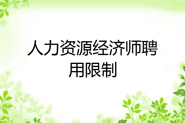 人力资源经济师聘用限制