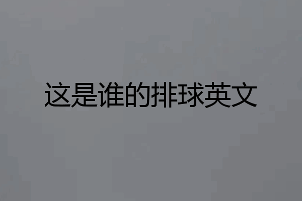 这是谁的排球英文