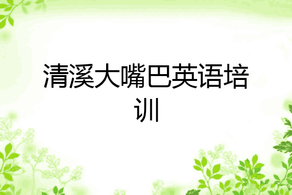 清溪大嘴巴英语培训