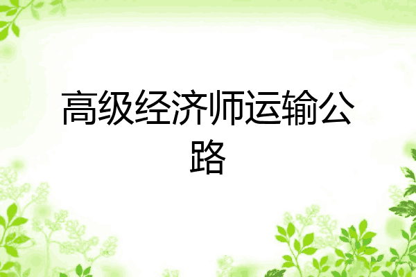 高级经济师运输公路