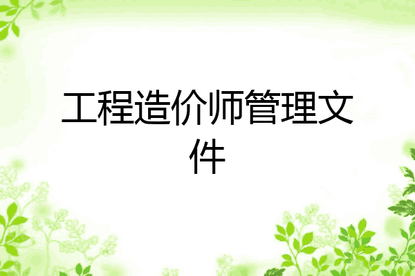工程造价师管理文件