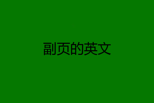 副页的英文
