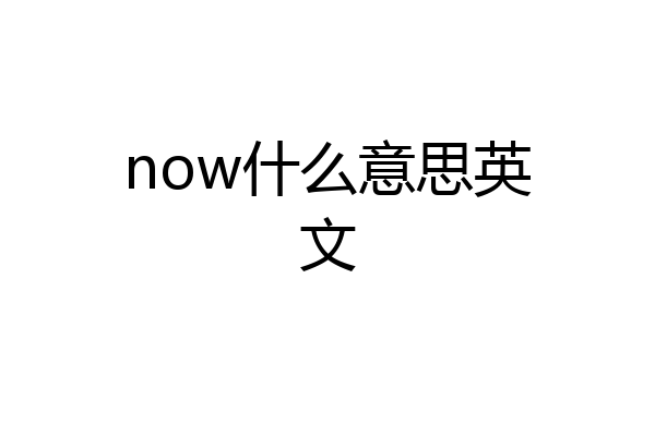 now什么意思英文