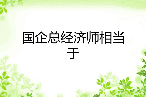国企总经济师相当于