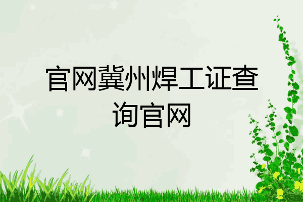 官网冀州焊工证查询官网