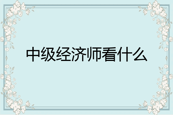 中级经济师看什么