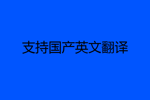 支持国产英文翻译