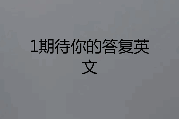 1期待你的答复英文