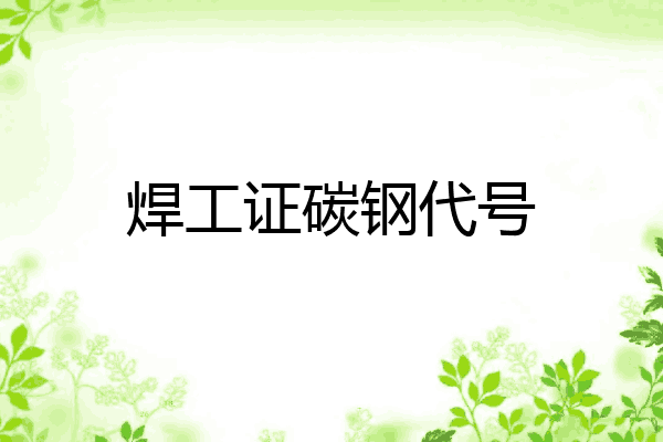 焊工证碳钢代号