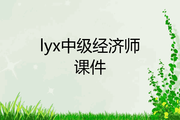 lyx中级经济师课件
