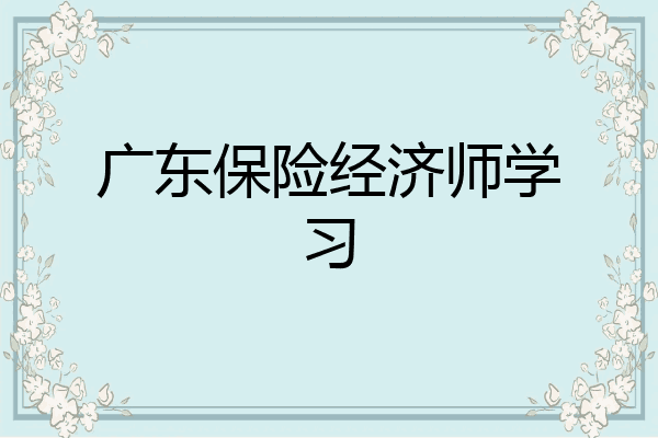 广东保险经济师学习