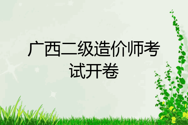 广西二级造价师考试开卷