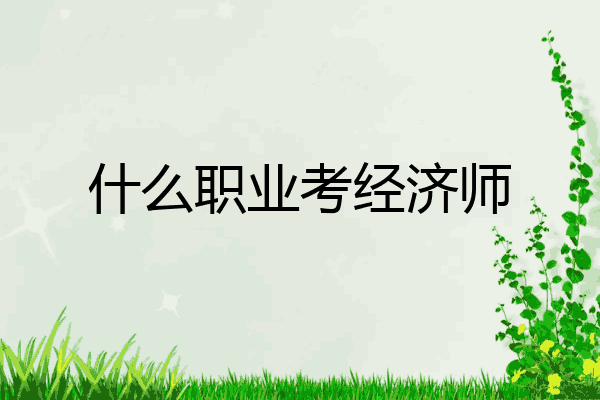 什么职业考经济师
