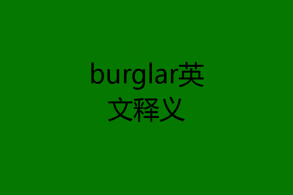 burglar英文释义
