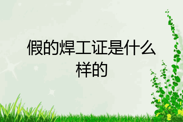 假的焊工证是什么样的