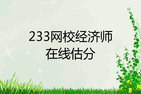 233网校经济师在线估分