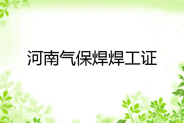 河南气保焊焊工证