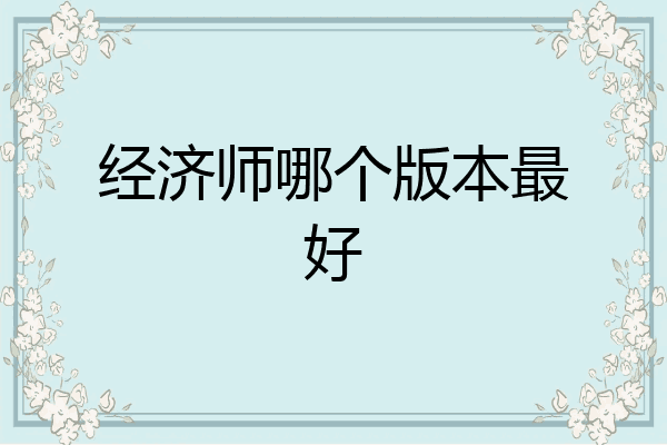 经济师哪个版本最好