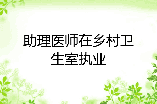 助理医师在乡村卫生室执业